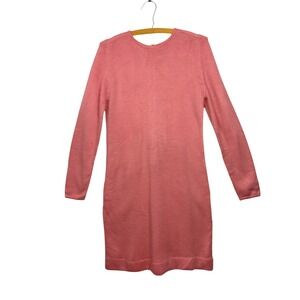 Vintage Hadley Pink Cashmere Blend Knit Long Sleeve Sheath Dress Size 10